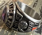 Vintage 1996 Herrin High School Class Ring Wolf Mascot Purple Stone Size 9