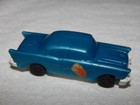 Vintage Miniature  57 Chevy 2  Plastic Toy Car   1970 s Mini Kar   Blue