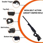 Airsoft Sniper Rifle M59a Spring Powered 380 Fps Bolt Action 26 Round 6mm Bbs