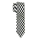 Black   White Checkered Skinny Necktie - Slim Soft Classy - Men Women Unisex Tie
