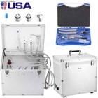 Portable Dental Mobile Delivery Unit Air Compressor Suction handpiece Kit 4 Hole