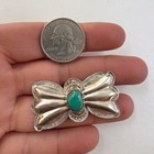 Vintage Native American Sterling Silver Turquoise Butterfly Bow Tie Pin Brooch