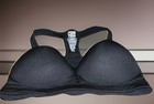 Victoria s Secret Pink Yoga Solid Black Push Up Sports Bra Racerback Medium