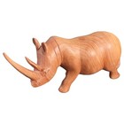Vintage Mid-century Hand Carved Indian Rhino Rhinoceros 9  Folk Art Rustic Lodge