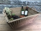 Rectangular Wicker Basket  Vintage German Woven Basket  Storage Organizer C30 