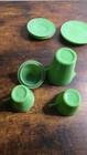 Vintage 1930s Akro Agate Chiquita Dish 8 Pc Green Jadite Tea Set Box Complete