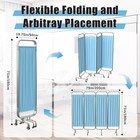 Tonchean 4 Panel Medical Privacy Screen With Wheels Foldable Mobile Room Divider