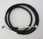 43 5  Top Quality Black Leather 6 Ply Bolo Tie Cord   Large Sterling Silver Tips