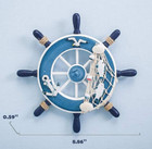 Nautical Decor Wooden Ship Wheel With Rope Blue Nautical Beach Boat Steering Rud