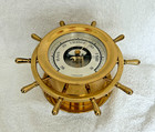 Salem Ships Barometer Solid Brass W  5  1 2  Diameter Face