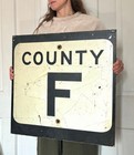 Vintage Retired Highway Sign - Us Route County Highway F Street Rd Interstate