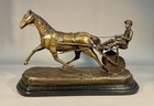 Rare Vintage 2003 Delaware Park    fast Pace    Bronze   Marble Horse Statue