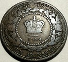 Canada - New Brunswick - Queen Victoria - One Cent - 1864 - Km6 - Free Usa S h 