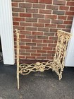 Antique White Cast Iron Sewing Machine Treadle Base Industrial Table Steampunk