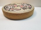 Vintage Haida Hand Drum By Native Artist Clarence A  Wells    fish Hawk    - Rare