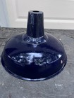 Vintage Cobalt Blue Porcelain Industrial Light Lamp Shade Barn Gas Oil Station