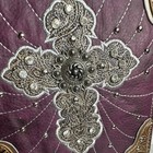 Purple Bible Cover With Crystal Cross Tooled Leather Accents New With Defects