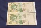Lot Of 2 Consecutive 100 Colones Banknotes From 1997 From El Salvador  Unc 
