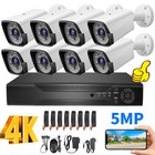 8ch H 265  5mp Lite Dvr 1080p Fhd Home Security Camera System Kit Outdoor Cctv