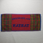 Vintage Wm  Younger   s Tartan Beer Bar Towel Uk Pub Promo 18 5  X 8  Plaid Fringe