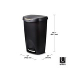Umbra 084200-047 Brim Step On Trash Can  Black  13 Gallon