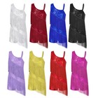 Kids Girls Sequins Tassel Latin Dance Dress Leoatrd Fringe Salsa Samba Dancewear