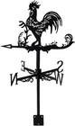 Metal Rooster Shape Weathervane  Roof Mount Weather Chicken Rooster  Black 