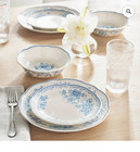 The Pioneer Woman Agatha 12 Piece Set Blue Stoneware Dinnerware Microwave Safe