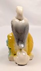 Vintage Ceramic Stork Baby Planter Pastel Yellow Blue Nursery Decor 1950s