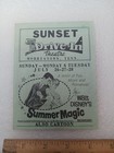 Vintage 1963 Disney    summer Magic    Drive-in Movie Flyer Sunset Theatre   