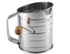 Flour Sifter  3 Cup Flour Sifter For Baking Fine Mesh Rotary Hand Crank With Loo