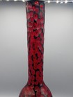 Handmade Ruby Red Glass Thumbprint Bottle Vase