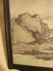   Antique Japanese  Charcoal  Etching  Framed  Print  No Glass 