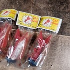 Vintage Lot Of 5 1960s Bee Cap Bomb Toys Missles Shaped Brand New Nos Retro Red