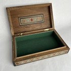 Vtg Persian Khatam Inlaid Micro Mosaic Marquetry Jewelry Box-green Velvet Lining