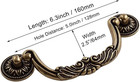 6pcs Antique Bronze Drop Bail Pulls vintage Carved Cabinet Pulls Handles 5 0  Ho