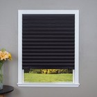 No Tools Original Blackout Pleated Paper Shade Black  36 In X 72 In