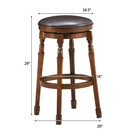 Set Of 2 29  Swivel Bar Stool Leather Padded Dining Kitchen Pub Chair Backless
