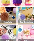 Fluffy Pom Pom Keychain Faux Fur Pouf Key Chain Choose Color  