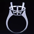 16x12mm Pear Shape Semi Mount Ring Sterling Silver Halo Side Accent Women Ring