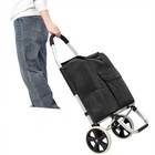 Trolley Dolly Foldable Shopping Grocery Cart With Wheels And Removable Bag