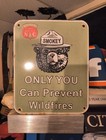 Vintage Smokey The Bear Porcelain Sign Old Forest Service Prevent Wildfires 10 