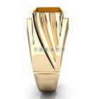 Citrine Emerald Cut With 14k Yellow Gold Ring For Men s  49  