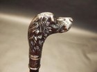 Antique Walking Stick Men s Cane Silver Handle Dog Head Unisex Traditional Cane