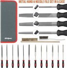 Hi-spec 18pc Hand Metal File Set Drop Forged Alloy Steel File Set W  Carry Case