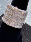 Baguette   Round Wide Aaaaa Cubic Zirconia Cocktail Ring Size 7 Free Shipping