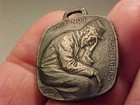 Antique Wwi 1916 O  Yencesse French Prisoner Pendant Silvered Bronze Medallion