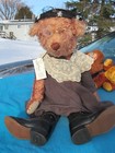 Vintage Mohair Teddy Bear Angel Bears Artist Antique Doll Dress Black Boots 27 