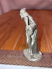 Vintage Hudson Pewter Wizard Figurine Staff Red Rhinestone Gems Fantasy Statue