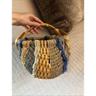 Vtg Handmade Rare Wicker Small Weaved  Basket Home Decor Cottage Country